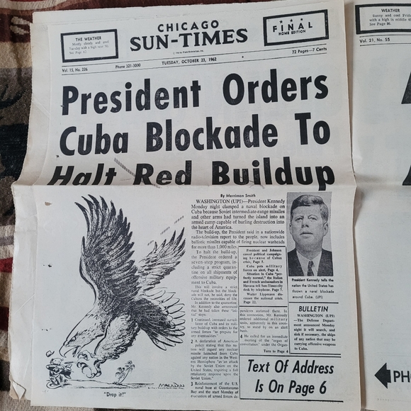 Historical reissued front page news from Chicago-Sun Times newspaper. - Picture 9 of 16